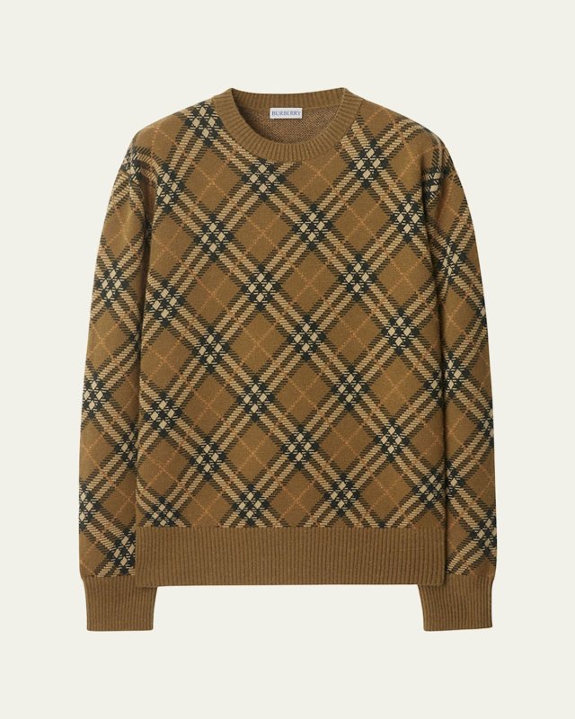 Wool Check Crewneck Sweat